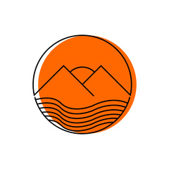 simple and modern mountain line logo