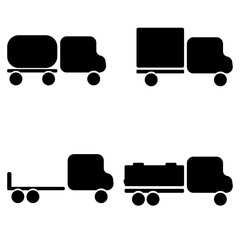 Various truck silhouettes in black