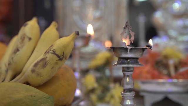 Prayer lamp / Deepam lit in a traditional Hindu occasion