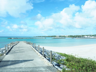 Obraz premium 与論島の青くて美しい海