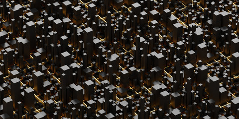 Techno mega city; urban and futuristic technology concepts, original 3d rendering