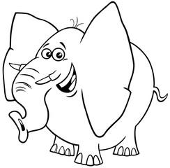 comic elephant cartoon character color book