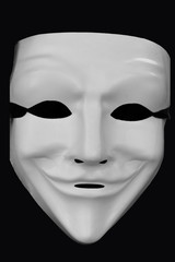 Traditional Venetian mask on the streets of Venice, Italy, isolated on colorful background. 