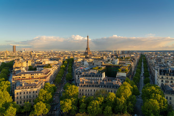 Paris skyline and Eiffel tower
