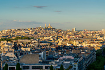 View of Sacre Coeur and Paris skyine