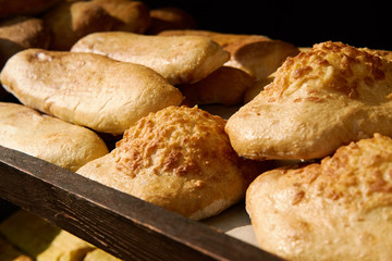loaves of freshly baked bread