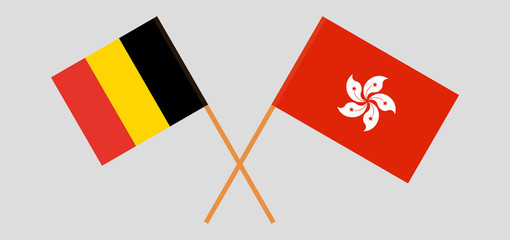 Hong Kong and Belgium. Hongkong and  Belgian flags