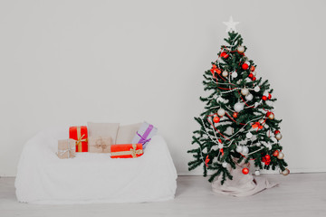 Green Christmas tree sofa new year winter gifts decor