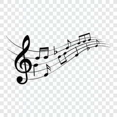 Music notes, design element, isolated, vector illustration.