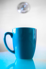 Morning Break: blue cup of coffee