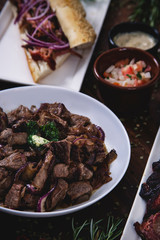 Meat types on the table