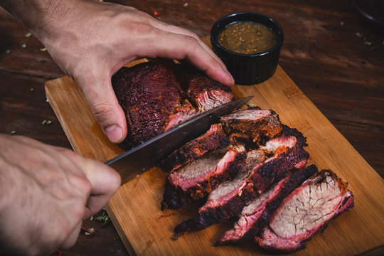 Beef Skirt Steak On Wood