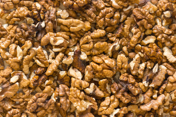 Walnuts isolated on white background, selective focus