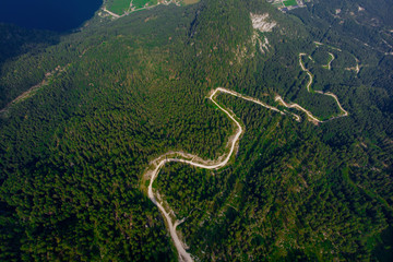 aerial view of green mountains