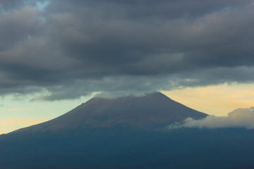 volcano ,The Popocatepetl in the morning, puebla , mexico