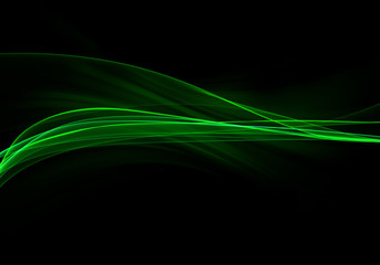 Abstract background waves. Black and green abstract background for business card or wallpaper