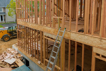 Wooden house roof residential construction home framing