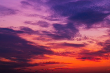 Fototapeta na wymiar Beautiful abstract sky with clouds during sunset