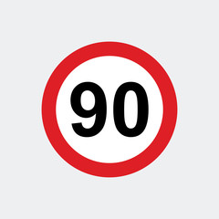 Traffic sign speed limit 90