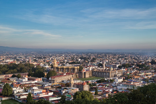 Sunrise, Panoramic View Of The City Of San Andres Cholula Puebla