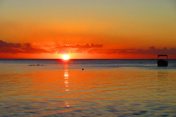 coucher de soleil à l'île maurice