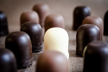 Black and white chocolate marshmallows