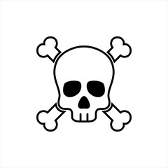 Skull icon isolated on white background. Skull icon simple sign. Skull icon trendy and modern symbol for graphic and web design. Vector illustration