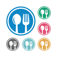 Restaurant cutlery circular symbol of a spoon