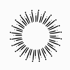 Vintage hand drawn sunburst