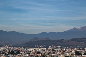 Panoramic view of the city, Popocatepetl volcano, Cholula, Puebla, Mexico
