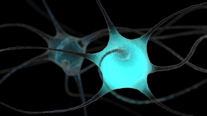 3D rendering Neuron cluster signal transfer