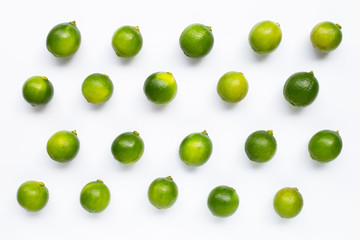 Limes isolated on white background.