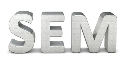 3d rendering text silver sem