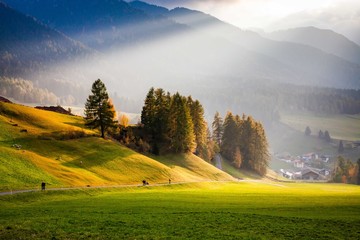 amazing autumn landscape in the mountains