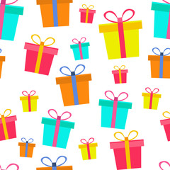 Christmas theme wallpaper - Seamless pattern - can be used for wrapping paper, greeting card, poster, web page background, screen saver, birthday card etc. ( Gifts/ presents theme )