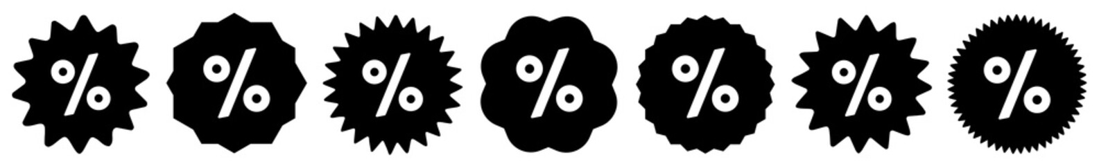 Percent OFF Discount Tag Black | Special Offer Icon | Sale Sticker | Deal Label | Variations
