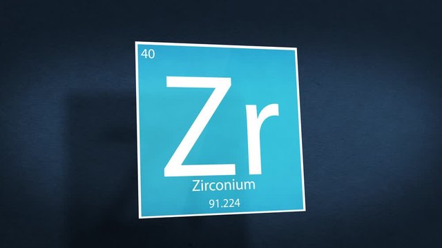 Periodic Table of Elements Cinematic Animated Series - Element Zirconium hovering in space