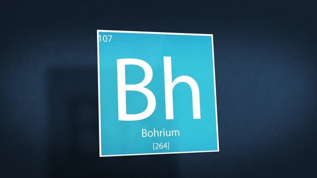 Periodic Table of Elements Cinematic Animated Series - Element Bohrium hovering in space