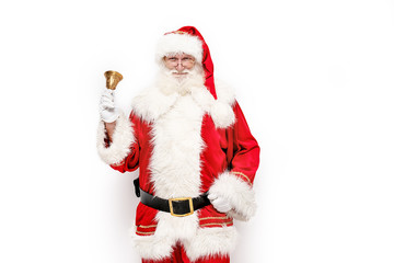 Santa Claus with gold bell.