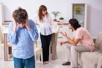 Family conflict with husband and wife and child