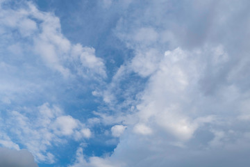 Natural light from the sun with blue sky and white clouds.