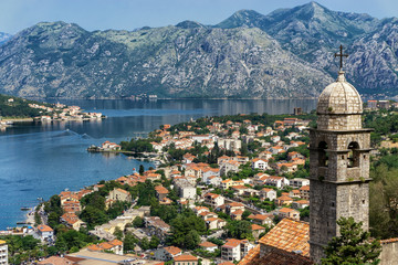 Naklejka na ściany i meble Kotor City and Church of Our Lady of Remedy in Montenegro