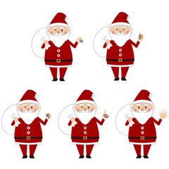 クリスマス　サンタの5ポーズセット