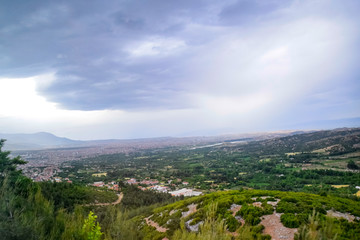 Fototapeta premium The city of Finike from hill, the country is Turkey.