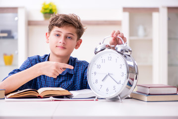 Kid preparing for school at home