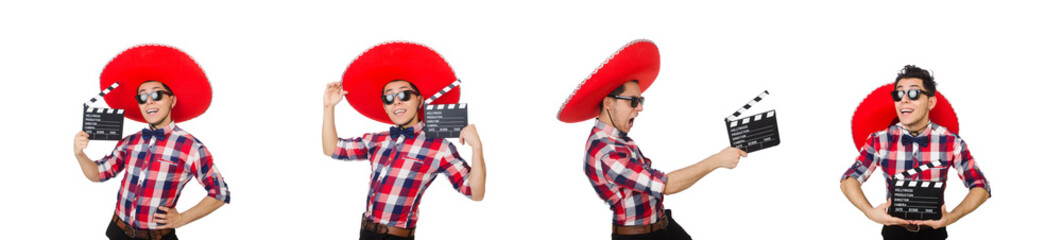 Funny mexican with sombrero hat