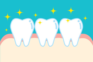 健康な歯のキャラクターのイラスト character illustration of healthy tooth and gum - obrazy, fototapety, plakaty