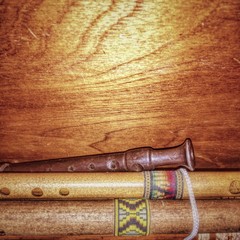 old tools on wooden background