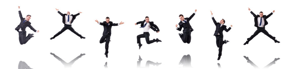 Funny businessman isolated on the white