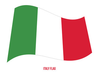Italy Flag Waving Vector Illustration on White Background. Italy National Flag.